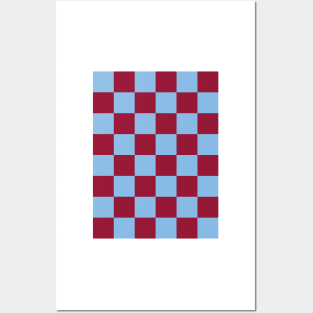 Claret and Blue Checkered Posters and Art